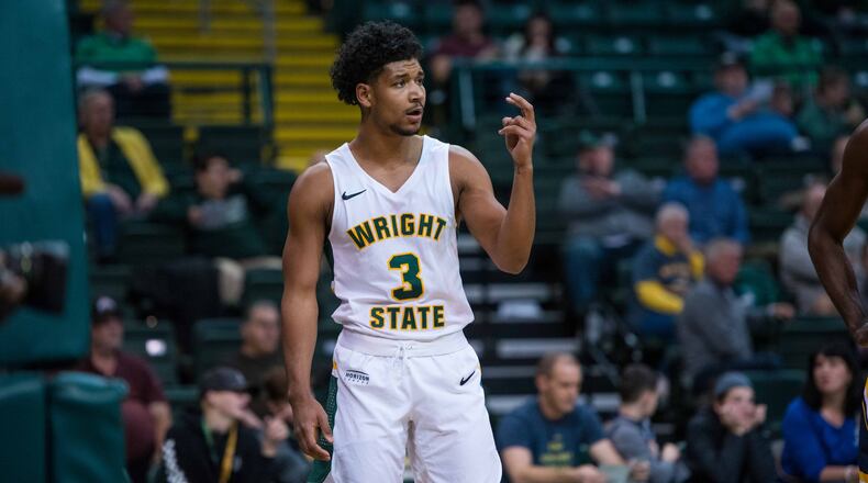 Wright State senior Mark Hughes vs. Cedarville on Tuesday, Nov. 27, 2018, at the Nutter Center. Joseph Craven/CONTRIBUTED