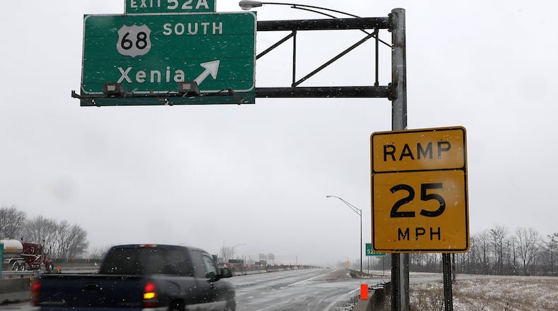 The ramp from Interstate 70 westbound to US 68 southbound is one of two ramps that will close from March 2nd through August 30th. BILL LACKEY/STAFF
