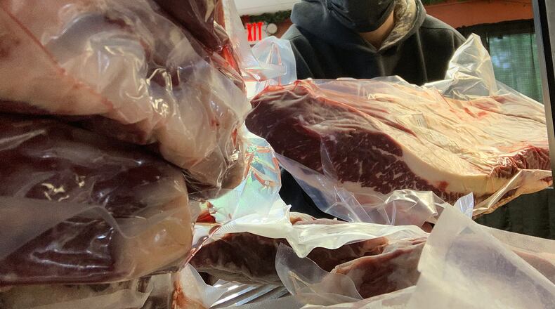 Younes Mazouz, owner of Xenia Meats, has started selling frozen and fresh meat retail at his shop at 114 Brush Row Road. MARSHALL GORBY\STAFF