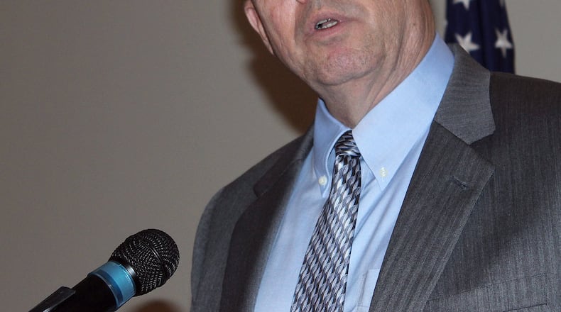 Retired Lt. Gen. David Deptula, a former high ranking national intelligence leader, spoke to the Dayton chapter of the National Intelligence Military Association at the Hope Hotel at Wright-Patterson Air Force Base. LOT TAN / STAFF