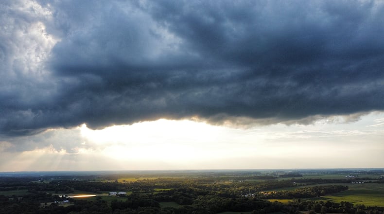 Storms enter western Montgomery County on Friday evening, July 1, 2022. JIM NOELKER/STAFF