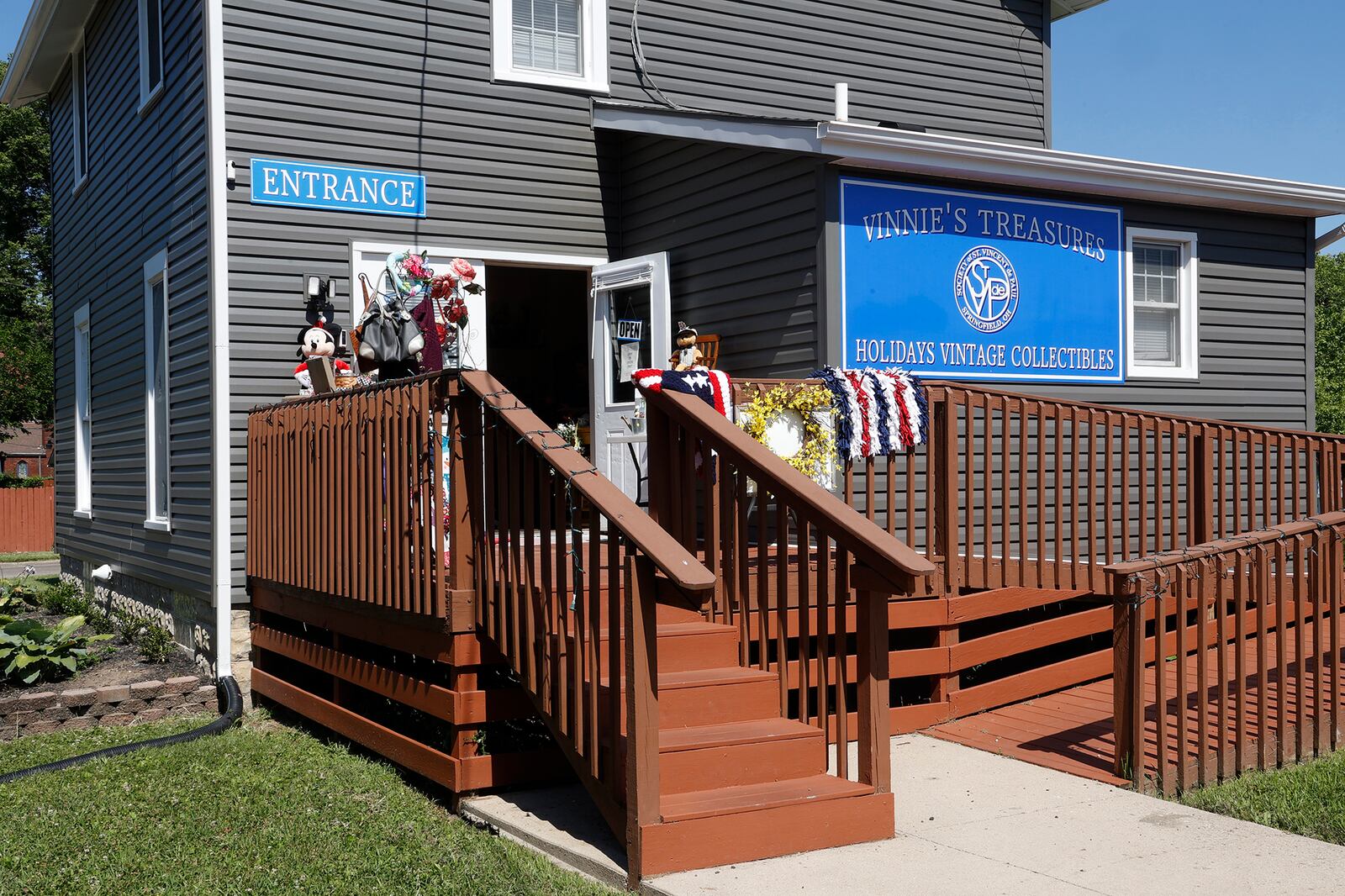 Vinnie’s Treasures, 228 Raffensberger Ave. in Springfield, is an all-volunteer outreach program of St. Vincent de Paul that sells donated seasonal and collectable items to benefit the St. Vincent food pantry. BILL LACKEY/STAFF