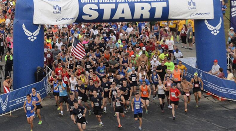 The Air Force Marathon draws thousands of runners from all 50 states and several countries to Wright-Patterson Air Force Base every September. CONTRIBUTED