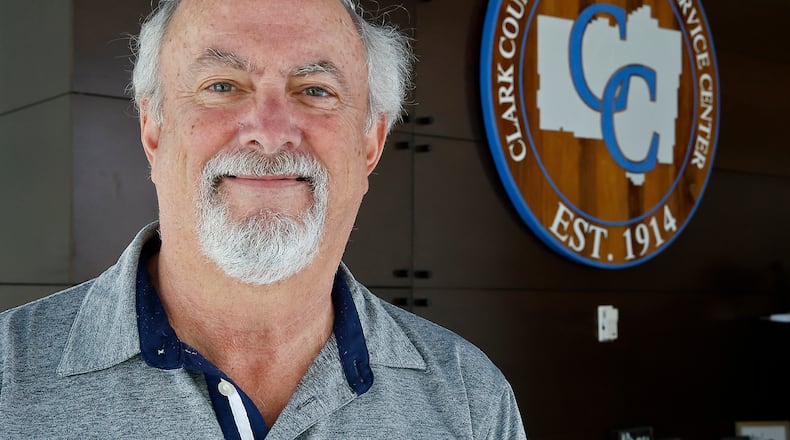 Substitute teacher Tony Taylor at the Clark County Educational Service Center Tuesday, April 9, 2024. BILL LACKEY/STAFF