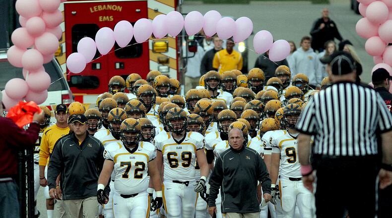 E.L. Hubbard photography The Centerville Elks take the field for their game against Lebanon at Lebanon Friday, Sept. 14, 2012.