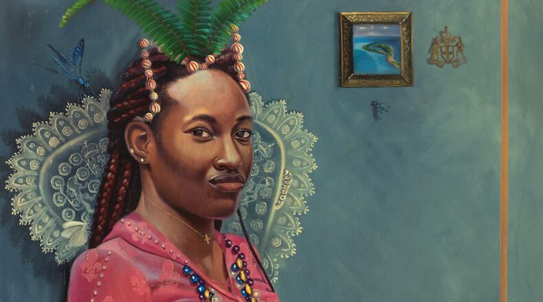 The Springfield Museum of Art's newest exhibition, "Mirror, Mirror" uses 14 contemporary female artists to capture various roles women play including the 2019 oil on canvas painting "Duchess" by Alicia Brown.