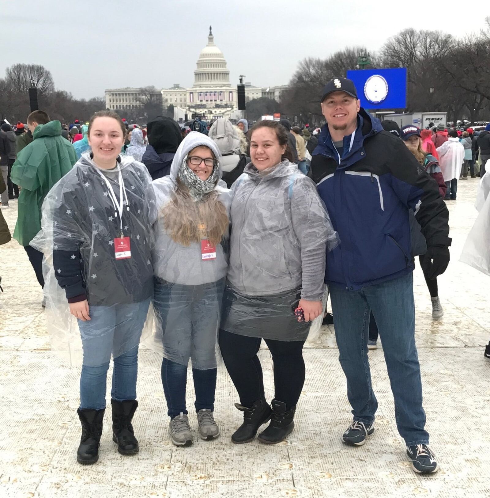 Springfield High School government teacher Zach Raines and three students attended the inauguration of President Donald Trump on Friday afternoon. CONTRIBUTED PHOTO