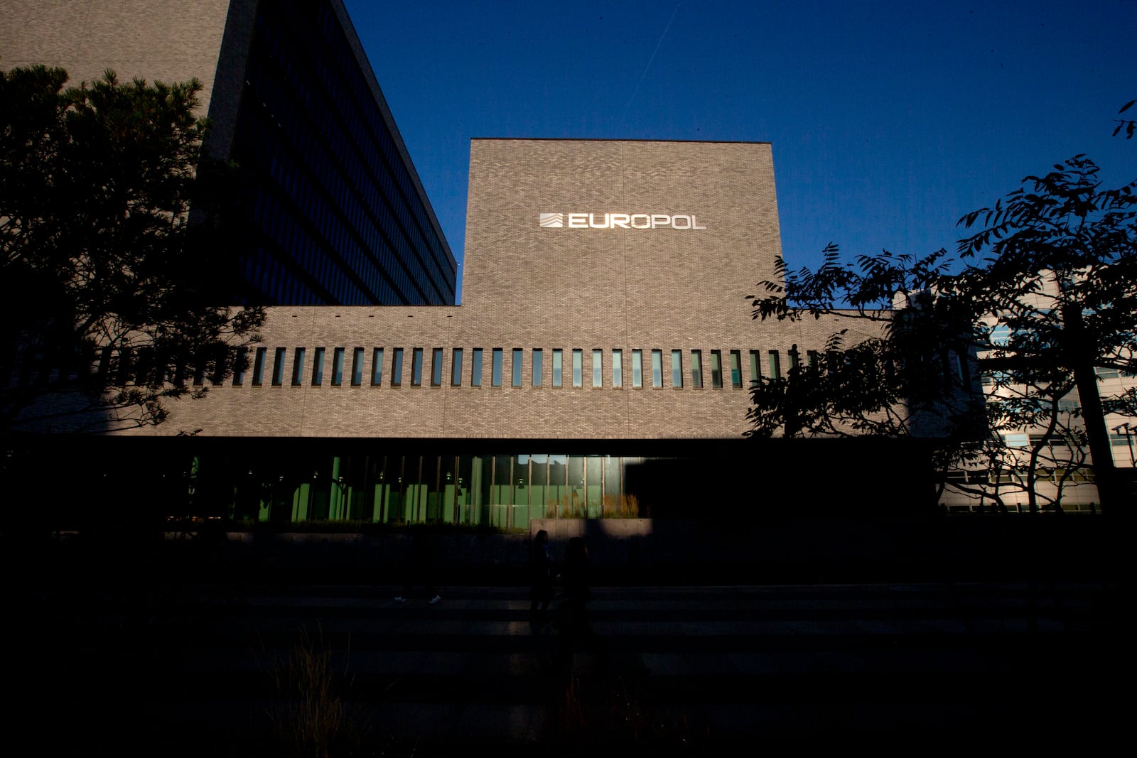 FILE- The Europol headquarters in The Hague, Netherlands, Wednesday, Oct. 10, 2018. (AP Photo/Peter Dejong, File)