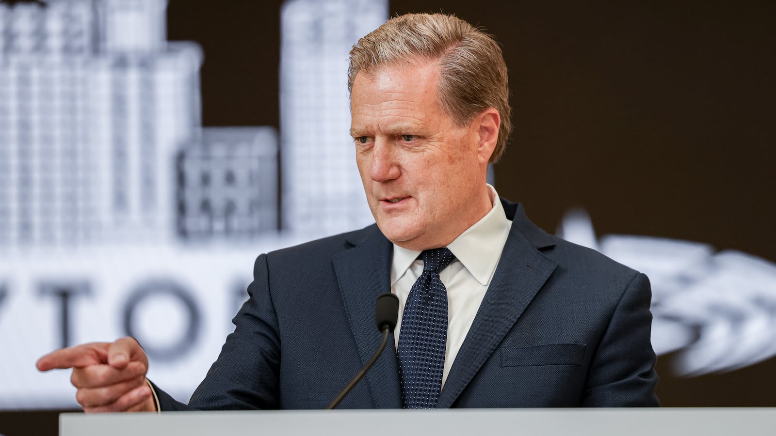 U.S. Rep. Mike Turner (R-Dayton) speaks speaks during a news conference on Thursday at Schuster Center in downtown Dayton. Turner is the head of the U.S. delegation in the NATO Parliamentary Assembly. The assembly's spring session began on Thursday in Dayton. BRYANT BILLING / STAFF