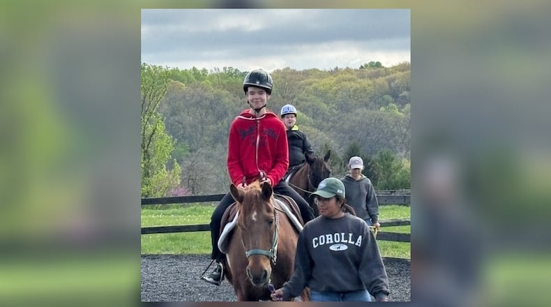 Stephanie Foreman, a teacher at Kenton Ridge High School, began receiving Springfield Rotary grants in 1997 for a field trip for her students to attend The Riding Centre in Yellow Springs for therapeutic riding sessions. Contributed