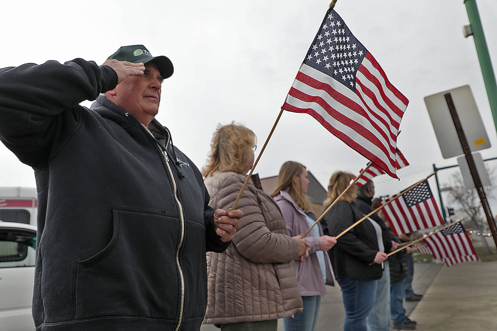 Funeral services were held Monday for Army Spc. Cameron Logwood in the Urbana High School auditorium. The 21-year-old Urbana High School graduate was killed in a traffic crash earlier this month while stationed in Alaska. BILL LACKEY/STAFF