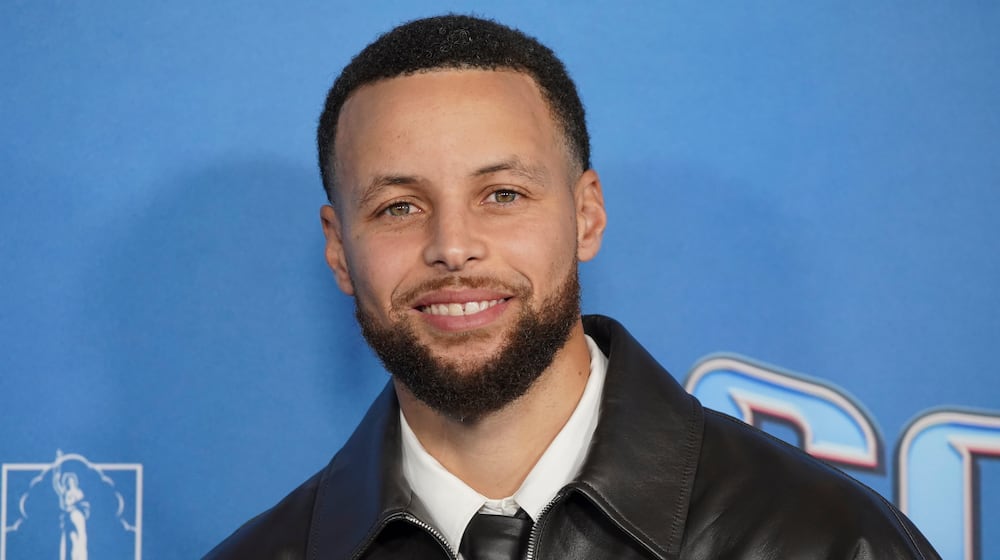 Stephen Curry arrives at the premiere of "GOAT" on Friday, Feb. 6, 2026, at AMC Century City 15 in Los Angeles. (Photo by Jordan Strauss/Invision/AP)