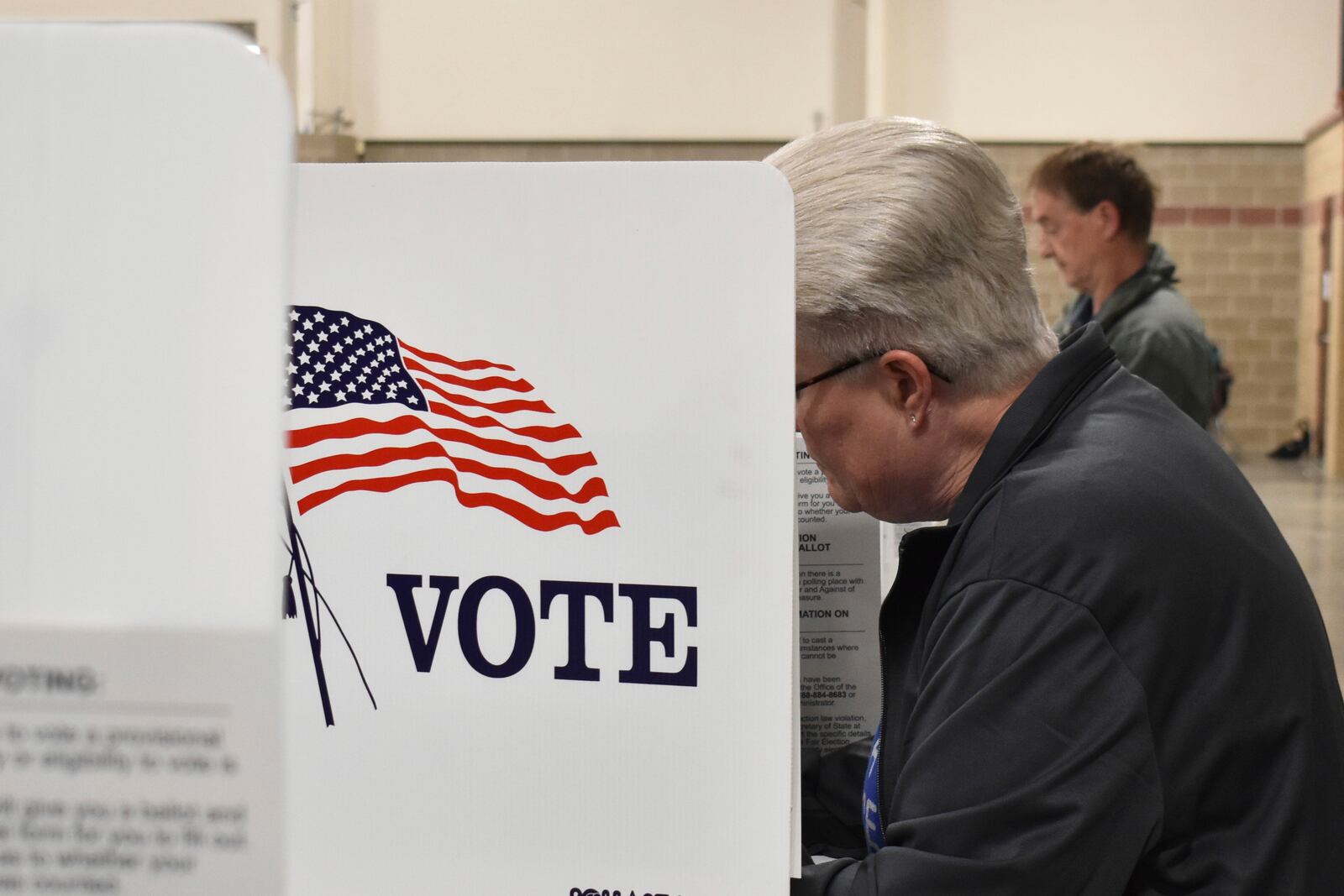 FILE - A voter fills out a ballot at the MetraPark events center, June 4, 2024, in Billings, Mont. (AP Photo/Matthew Brown, FIle)