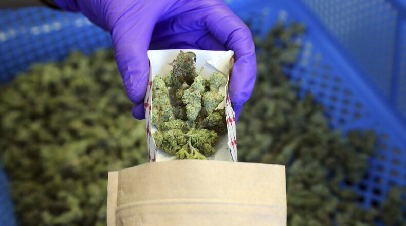 Marijuana is packaged at Harborside, a medical marijuana dispensary in Oakland, Calif., (Jim Wilson/The New York Times)