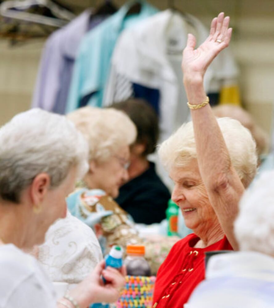 Seniors playing bingo