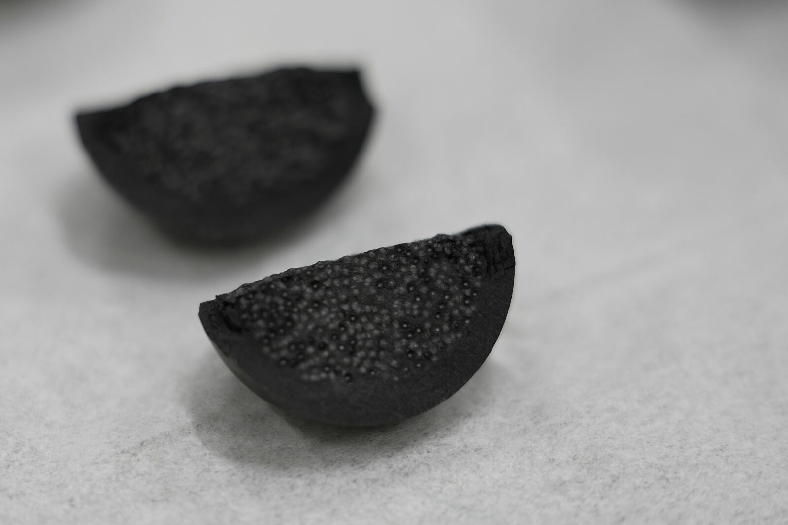 A cross section of TRISO fuel is visible Friday, June 27, 2025, in Oak Ridge, Tenn. (AP Photo/George Walker IV)