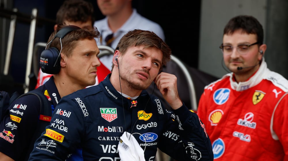 Red Bull driver Max Verstappen of the Netherlands leaves during the qualifying session of the Japanese Formula One Grand Prix at the Suzuka Circuit in Suzuka, Japan, Saturday, March 28, 2026. (Franck Robichon/Pool Photo via AP)