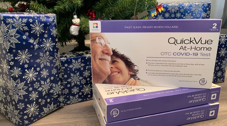 At-home rapid test kits are flying off store shelves faster than the hottest toys this Christmas and pharmacies can’t keep them in stock. A Dayton Daily News reporter visited five stores that carry the tests before finding one that had any in stock.