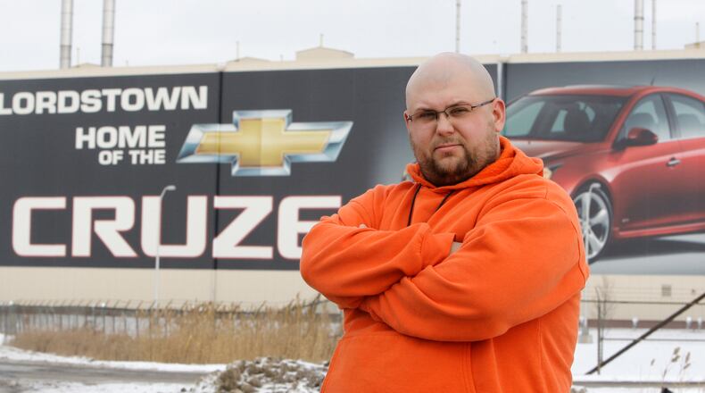 Nick Waun stands outside the Lordstown, Ohio GM plant in this 2011 photo. (AP Photo/Tony Dejak)