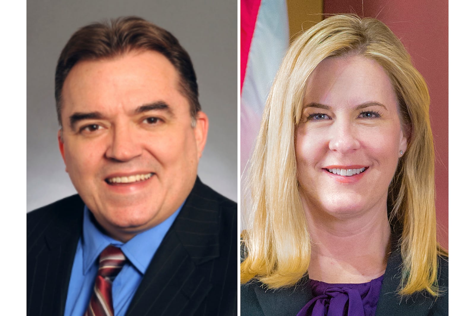 This combo from photos provided by Minnesota Legislature shows from left, Senator John A. Hoffman and Rep. Melissa Hortman. (Minnesota Legislature via AP)