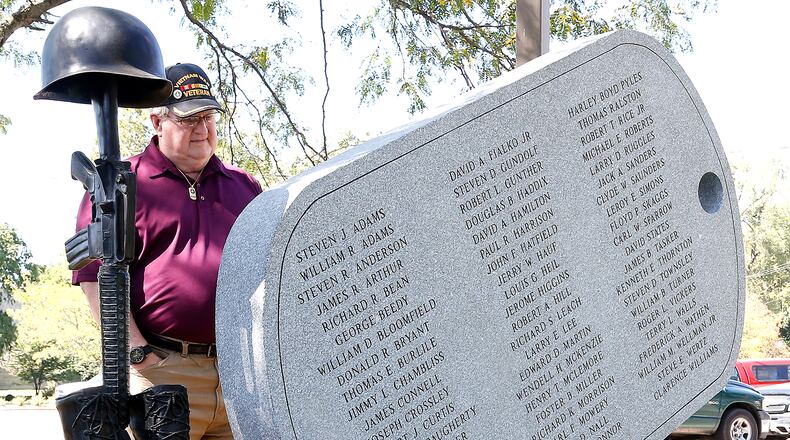 Randy Ark is at Vietnam Veterans Memorial in Veterans Park in Springfield in this file photo. Bill Lackey/Staff