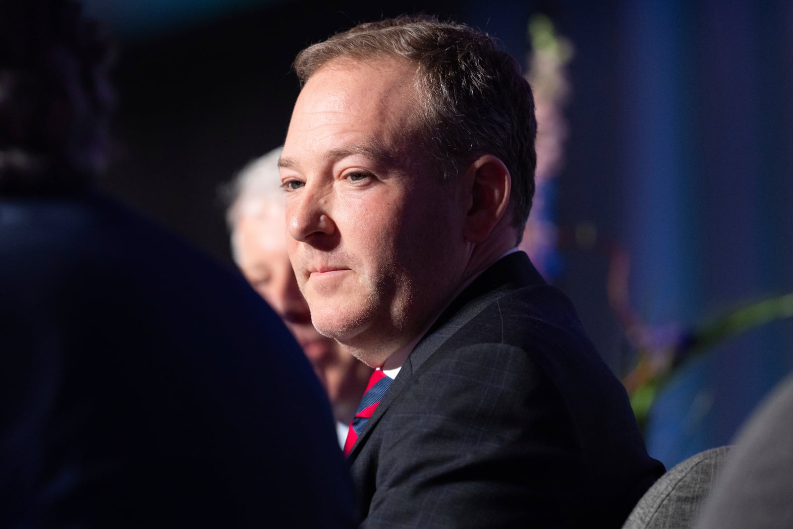 FILE - EPA Administrator Lee Zeldin listens during the annual Alaska Sustainable Energy Conference on Tuesday, June 3, 2025, in Anchorage, Alaska. (AP Photo/Jenny Kane, File)