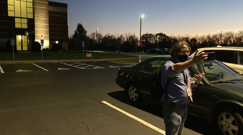 Dayton Daily News reporter Josh Sweigart registered as an official observer to cover Montgomery County’s vote and count on election night. That allowed him to watch the process all the way through from the inside. He updated readers all night using Facebook Live. CONTRIBUTED