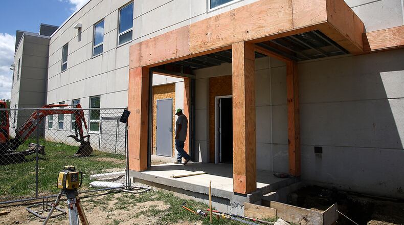 The new entrance to the health center at Springfield High School Wednesday, May 8, 2024. BILL LACKEY/STAFF
