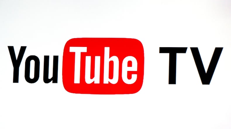 FILE - YouTube TV logo is seen at the YouTube Space LA in Los Angeles. AP FILE