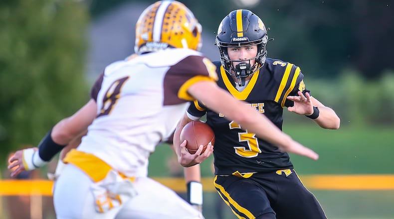 Shawnee High School junior RJ Griffin runs the ball during their game against Kenton Ridge earlier this season. CONTRIBUTED PHOTO BY MICHAEL COOPER