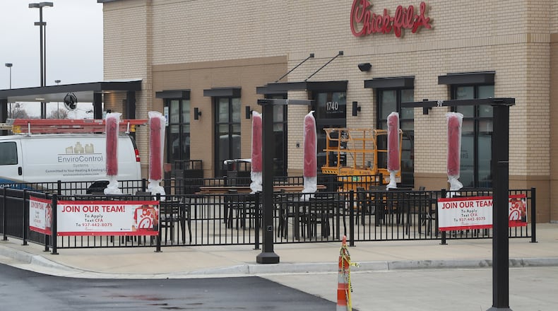 The Chick-fil-A on Bechtle Avenue in Springfield is nearing completion on Wednesday, Oct. 26, 2022. BILL LACKEY/STAFF