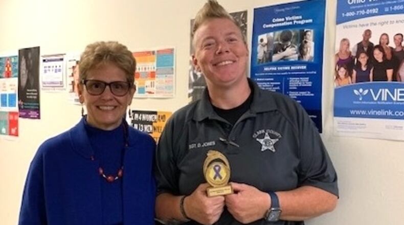 Sgt. Denise Jones was awarded with the Purple Ribbon Award. Photo provided by Project Woman.