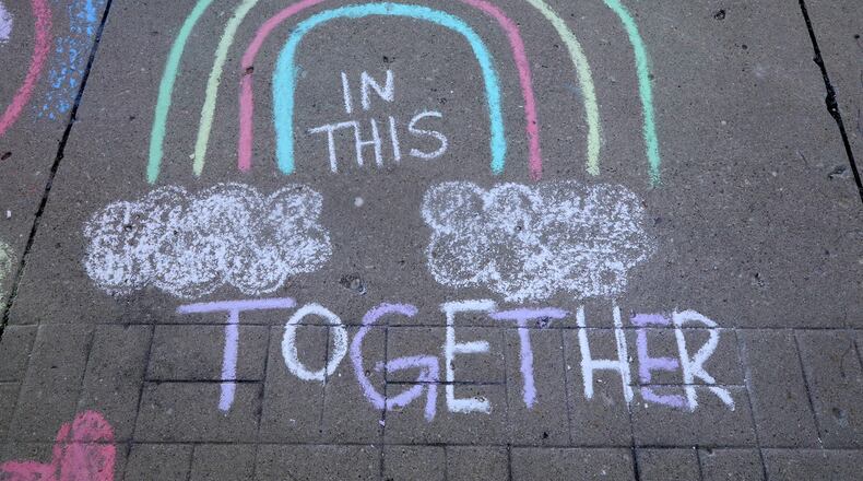 Members of the Clark County community drew pictures and wrote messages to their loved ones on the Springfield City Hall Plaza on August 31, 2022, during the first Chalk the Walk to celebrate the memory of those lost to substance overdose and help prevent future overdoses. Chalk the Walk was presented by the Clark County Substance Abuse Coalition in collaboration with Clark County Partners in Prevention. BILL LACKEY/STAFF