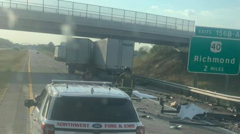 I-70 West near Ohio-Indiana line partially reopens; crash investigation continues