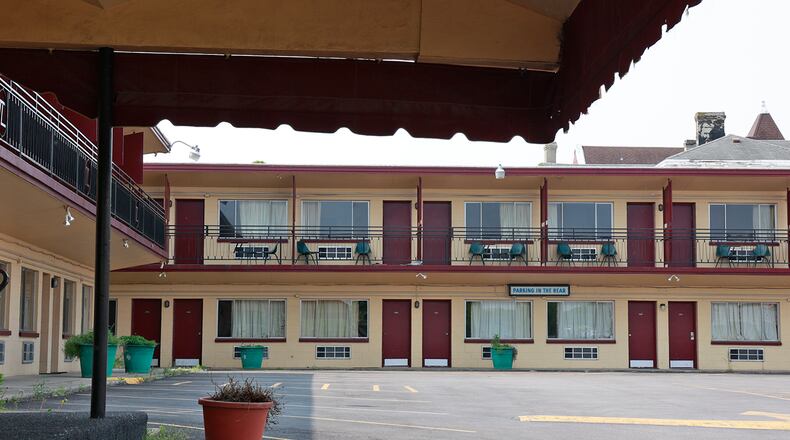 The former Executive Inn at the the intersection of West Columbia Street and Plum Street on Wednesday, May 24, 2023. The facility will be used for temporary emergency shelter for people experiencing homelessness. The city of Springfield will invest an estimated $2.5 million into affordable housing and neighborhood infrastructure in fiscal year 2023-2024. BILL LACKEY/STAFF