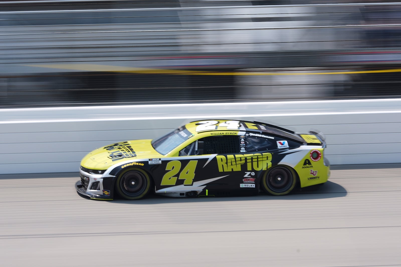 William Byron (24) drives during a NASCAR Cup Series auto race at Michigan International Speedway in Brooklyn, Mich., Sunday, June 8, 2025. (AP Photo/Paul Sancya)