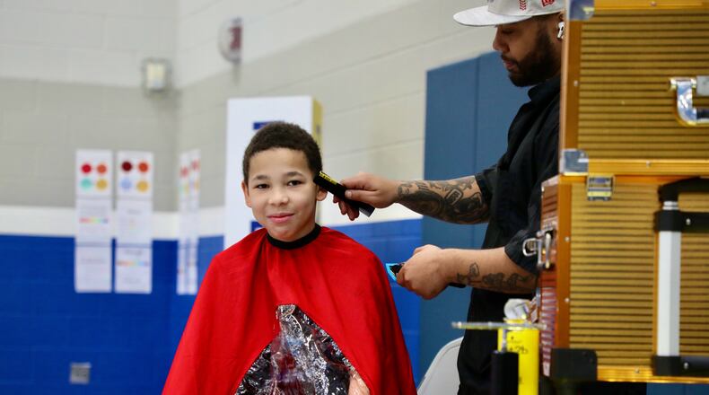 Fulton Elementary School held free haircuts and braiding for students ahead of Ohio State Testing. Contributed