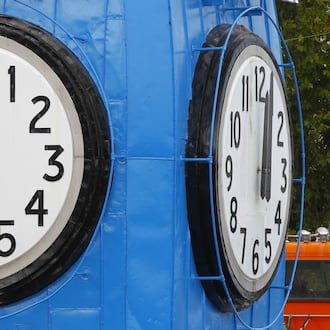 The historic Callahan Clock. The clock is a Dayton icon that is accessible from the observation deck of the tower at Carillon Park.  "It makes a great bookend for the park," Brady Kress, president and CEO of Carillon Park and Dayton History, said. "The Carillon is 151-feet tall on one end and the clock tower will be 135-feet tall with the spire on the other end."   TY GREENLEES / STAFF