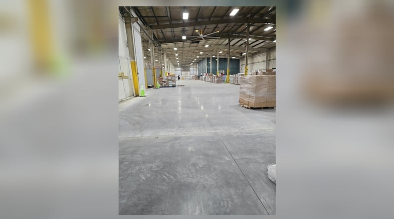 The Second Harvest Food Bank moved to a temporary location for three months while they did renovations to the current warehouse. Here is the completed floors. Contributed/Photo by Jennifer Brunner