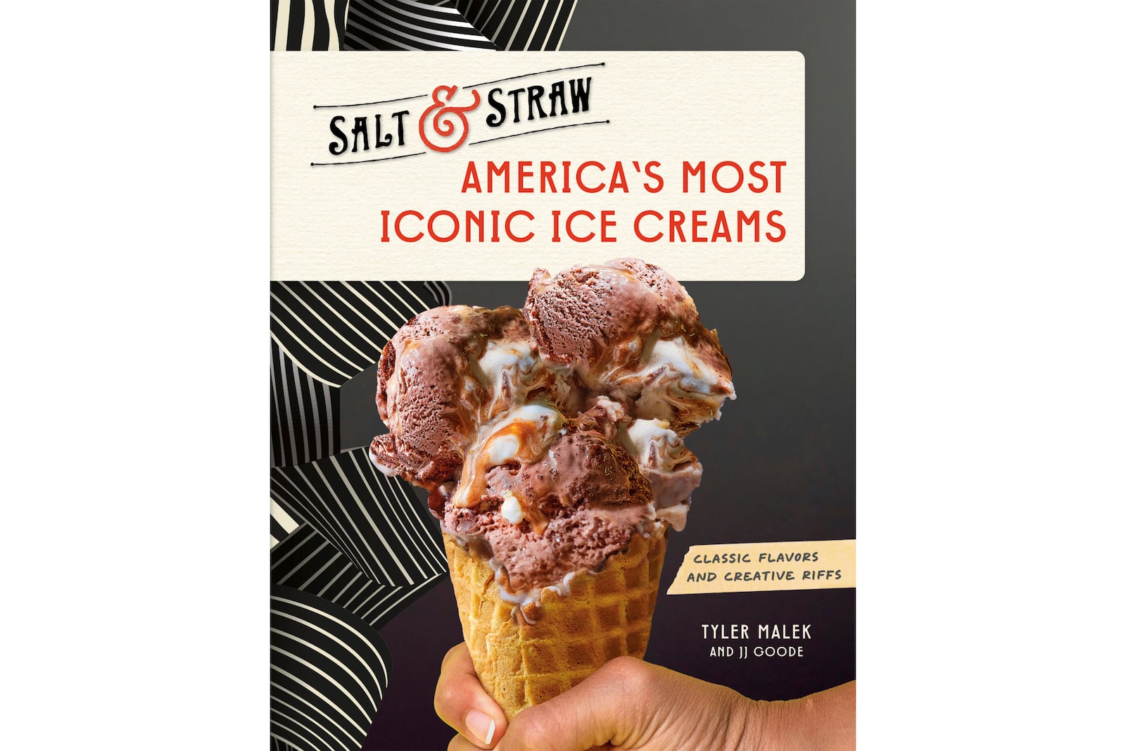 This book cover image released by Clarkson Potter shows "Salt & Straw: America's Most Iconic Ice Creams" by Tyler Malek and JJ Goode. (Clarkson Potter via AP)