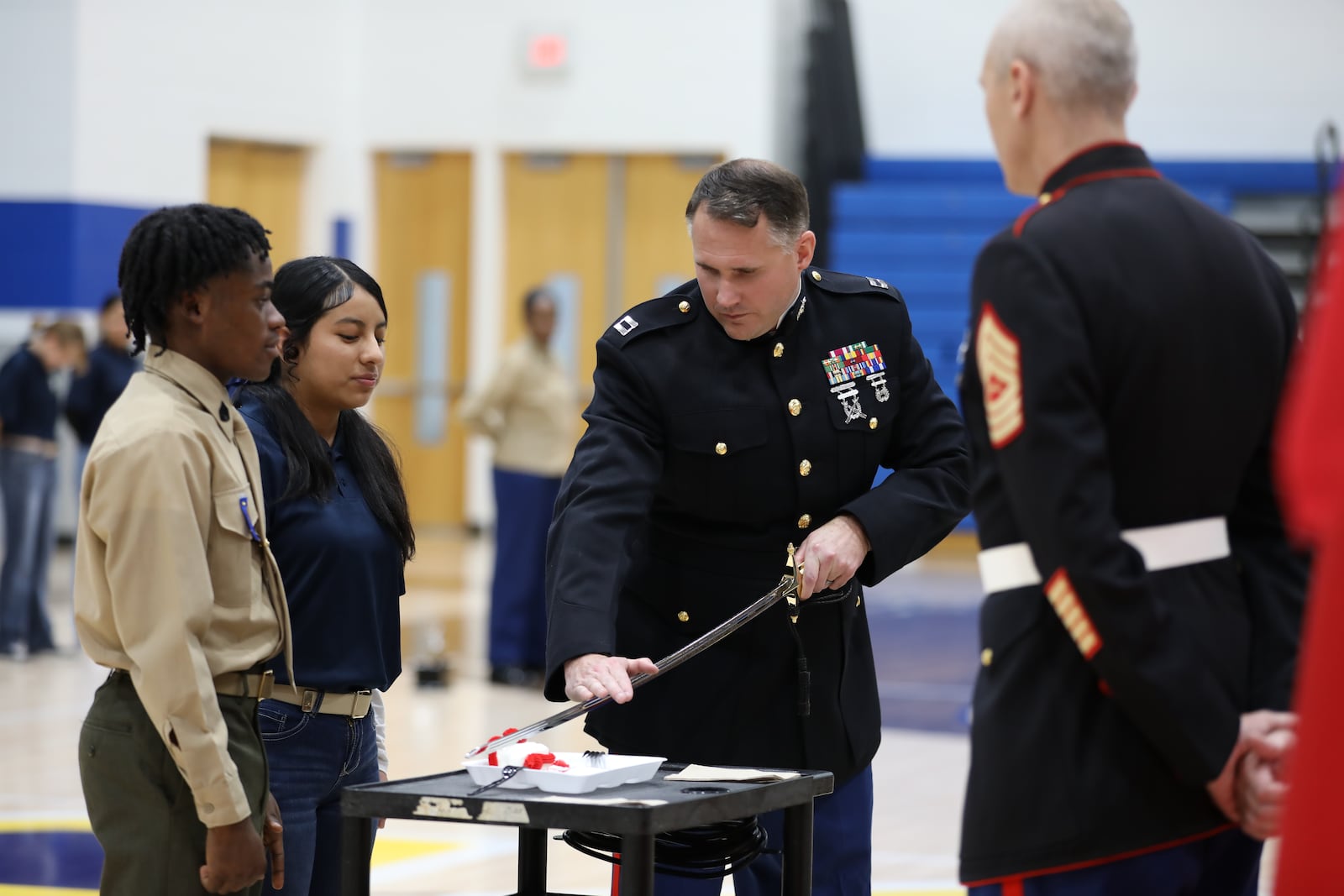 The Springfield High School Marine Junior Reserve Officer Training Corps (MJROTC) celebrated a “milestone in military tradition” with the 250th birthday of the United States Marine Corps. Springfield’s cadets participated in “time-honored customs of the Corps,” including the reading of the Commandant’s message and the ceremonial cake-cutting, where the oldest and youngest Marines (or cadets) share the first slices as a symbol of continuity and legacy, according to the school district. CONTRIBUTED