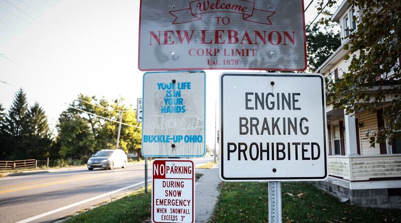 New Lebanon village, in western Montgomery County, is split by U.S. 35 and has a population of over 3,000. JIM NOELKER/STAFF