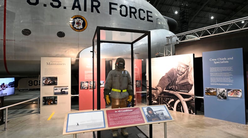 This Enlisted Maintainers element of a newly opened Enlisted Force Exhibit is located in the Korean War Gallery of the National Museum of the U.S. Air Force. The full exhibit, which contains nearly 50 elements, is placed throughout the 10 galleries of the museum.
With the arrival of the jet age after World War II, the Air Force began purchasing equipment and using technical data for troubleshooting. However, when the Korean War began, the newly independent Air Force struggled to provide enough trained personnel.
Maintainers served 12-month tours in Korea. When they gained proficiency with their aircraft, they returned to the U.S. and an inexperienced maintainer took over. Inadequate maintenance, combined with challenges such as rough runways, cold weather, and supply shortages, caused aircraft to deteriorate faster than expected.
In response, the USAF used better-equipped facilities in nearby Japan for Rear Echelon Combined Maintenance Operation (RECMO), which proved successful. (U.S. Air Force photo by Ty Greenlees)