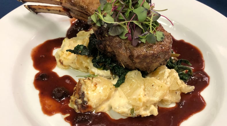 Dayton Club's winter 2019 menu. Pictured: Mustard Crusted Lamb Chops $34