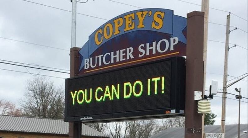 Words of encouragement in Bethel Twp. to helps residents cope with the coronavirus pandemic. PAM COTTREL/CONTRIBUTED