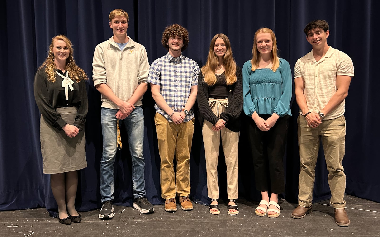 Cedarville University computer science students played a key role in the research and development of Proto, a Christian education AI platform. The team includes, from left to right, assistant professor of cybersecurity and cyber operations Stephanie Long, Matthew Dudley, Eli Payton, Lydia Bingamon, Linnea Albright and Joshua Hochstedler. CONTRIBUTED / PROVIDED BY LYDIA BINGAMON