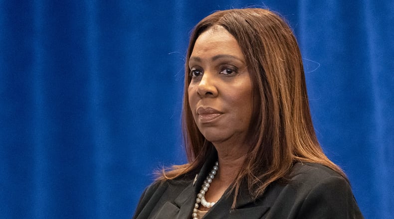 FILE - New York Attorney General Letitia James attends a news conference Dec. 15, 2025, in New York. (AP Photo/Yuki Iwamura, File)