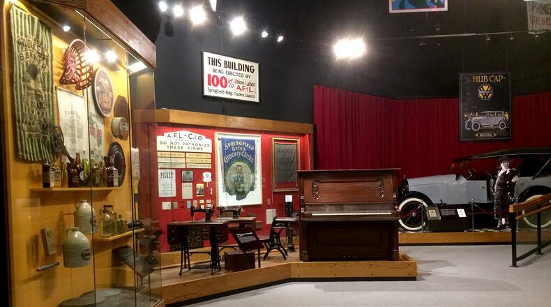 The Heritage Center s galleries not only tell the stories of small  cottage  industries that supplied the needs of early settlers, but they show how the growth of local industry supplied the needs of the nation, highlighting hundreds of local companies. Farm machinery may have reigned supreme, but success in that industry allowed for the development of other industries from automobiles, ornamental ironwork, washing machines and water turbines, to tires, trucks, brooms, lawn mowers, and steam rollers. Growth of new product lines was so great that the U.S. Patent Office for the region and many patent attorneys located in Springfield. From pianos to washing machines, from electric fans to sewing machines, Clark County built it all. Photo contributed by Clark County Historical Society.