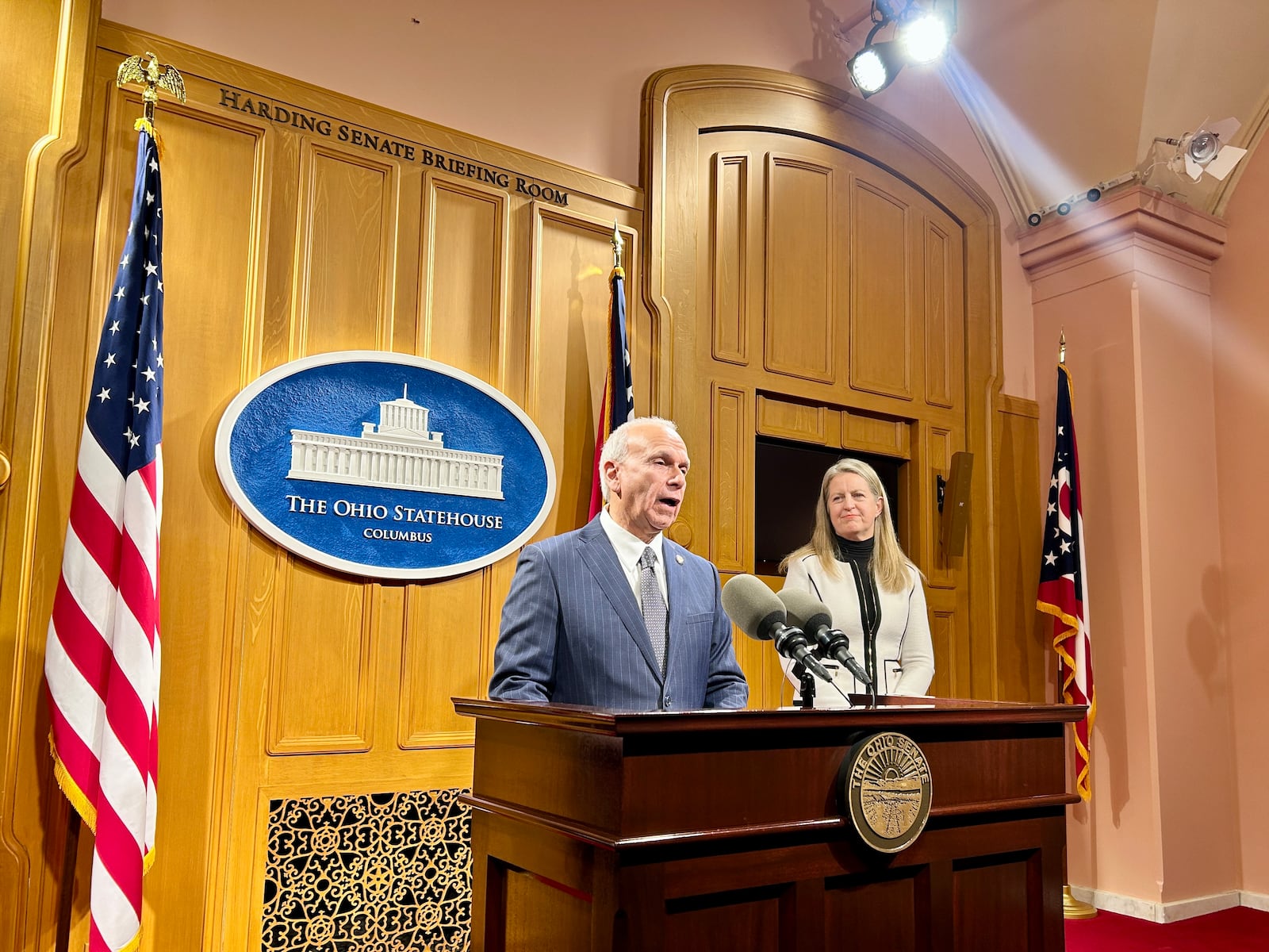 Ohio Sen. Jerry Cirino, R-Kirtland, speaks at a Jan. 22 press conference to unveil his higher education reform bill Senate Bill 1.