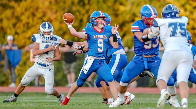 Northwestern High School junior Ried Smith throws the ball during their game against Miami East earlier this season. Michael Cooper/CONTRIBUTED